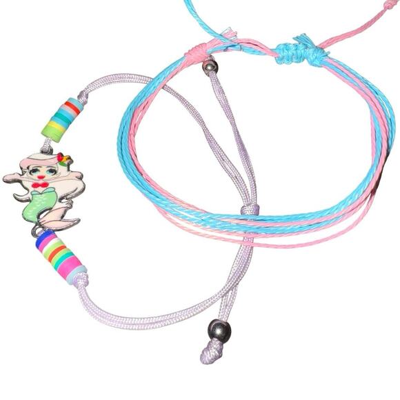 Mermaid and Cotton Candy Bracelet Set Unbranded‎ Mermaidcore Beach Summer - Picture 1 of 6